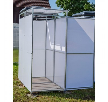 Душ дачный "Комфорт" с баком 55л с подогревом с тамбуром